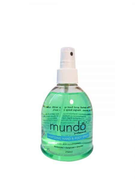 Mundo sanitsing hand & foot spray £6,95 + vat www.mundoproducts.co.uk