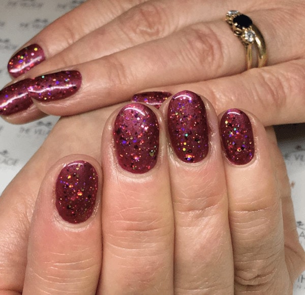 Thevillagenailstudio#gelish #electricmetallover Layered With #stepsistersrule