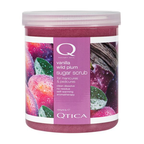 Qtica smart spa sugar scrub in vanilla wild plum