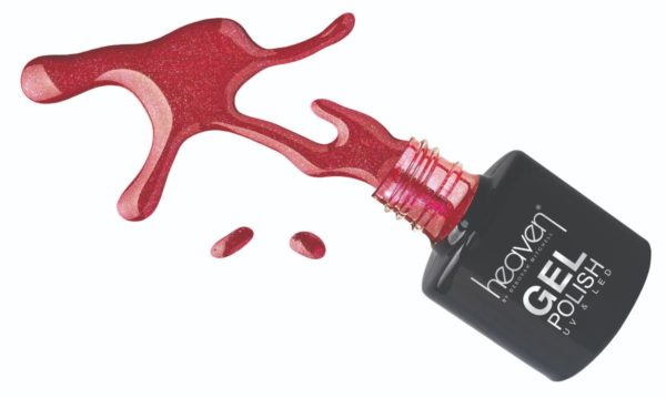 Spilt bottle gel polish heaven red