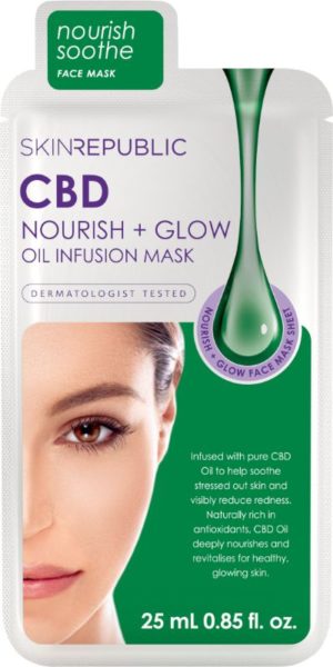 Skin Republic CBD Nourish + Glow Oil Infusion Mask www.graftons.co.uk