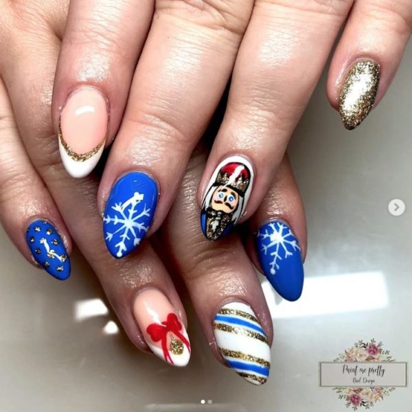 Nutcracker nails by @paintme.pretty