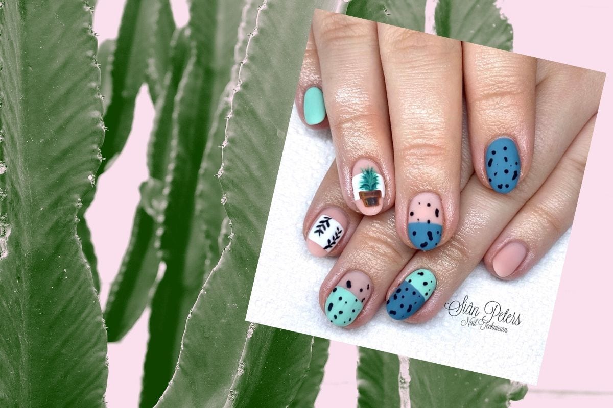 Nail Tech Sian Peters' Cactus Design