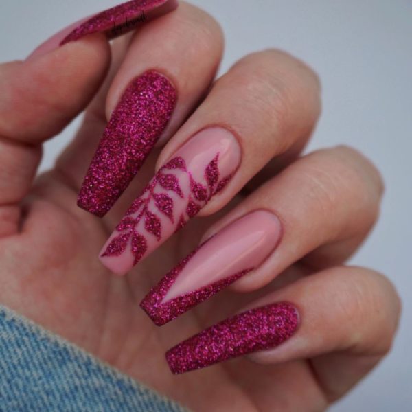 Fie Pedersen By Fie pink flower nails