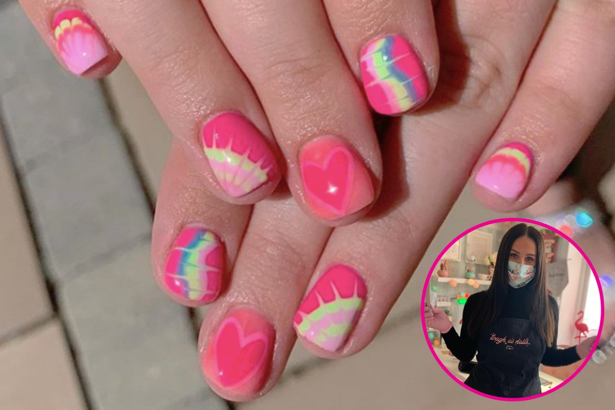 NOWTRENDING Pink summer tie-dye nails by Beth Jakabfy – Scratch