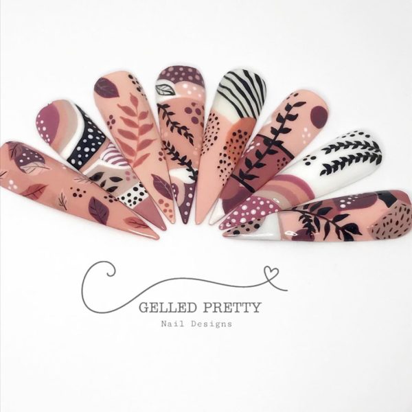 Carla at Gelled Pretty creates a variety of patterns in autumnal tones 