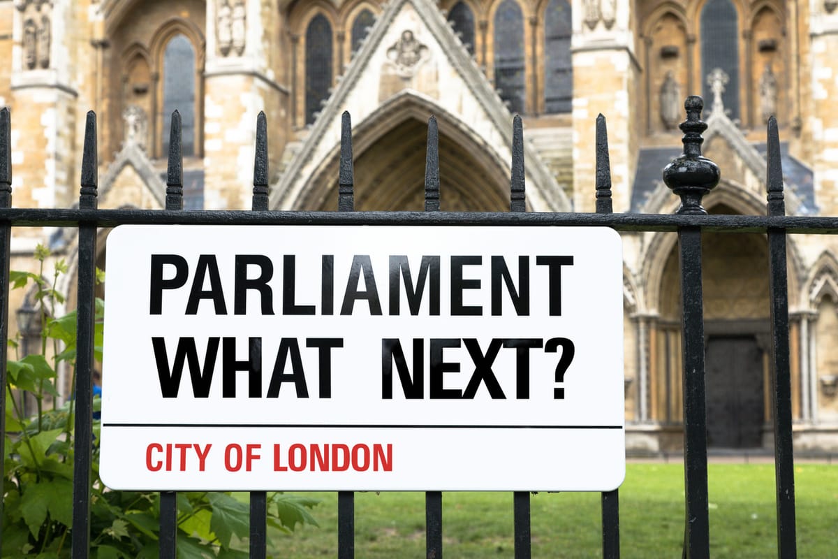 Parliament, Who Next? London Street Sign