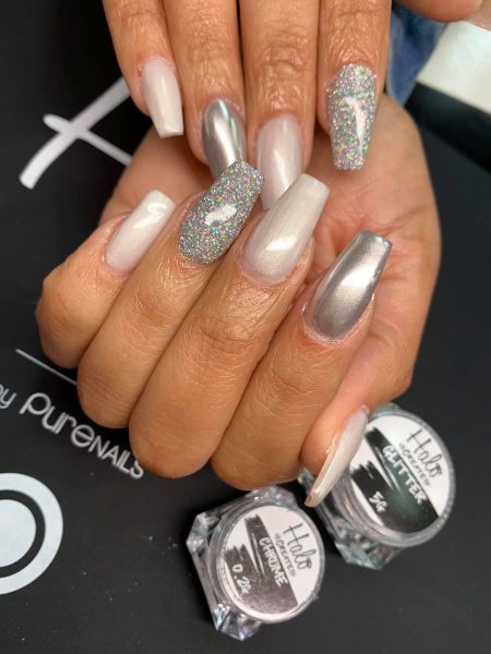 Sarah Vernon uses products from the Halo Create nail art range for this dazzling design 