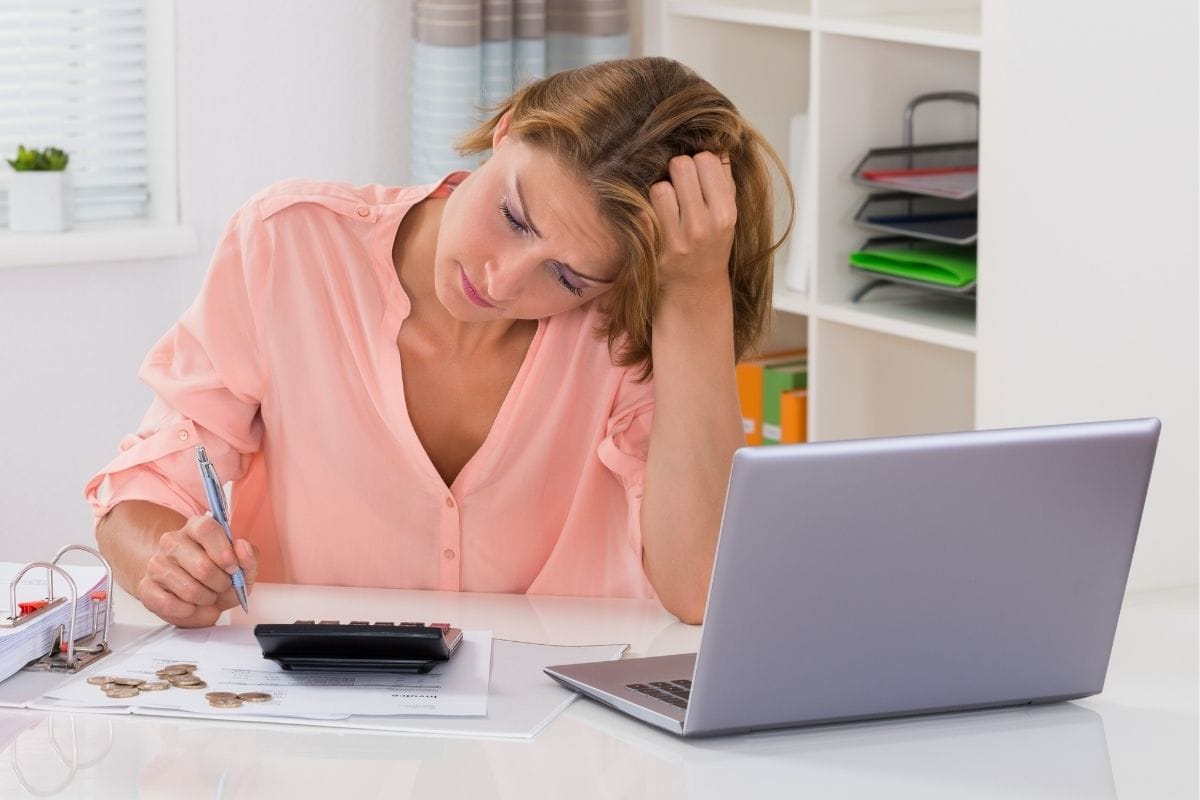 Woman Finances Stressed Money