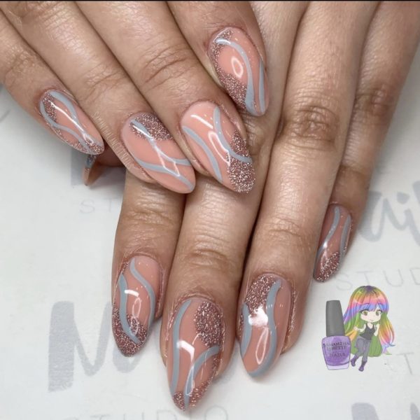 abstract structured manicure