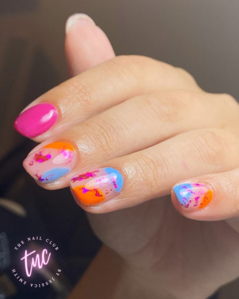 jessica smith multicolour bold nails