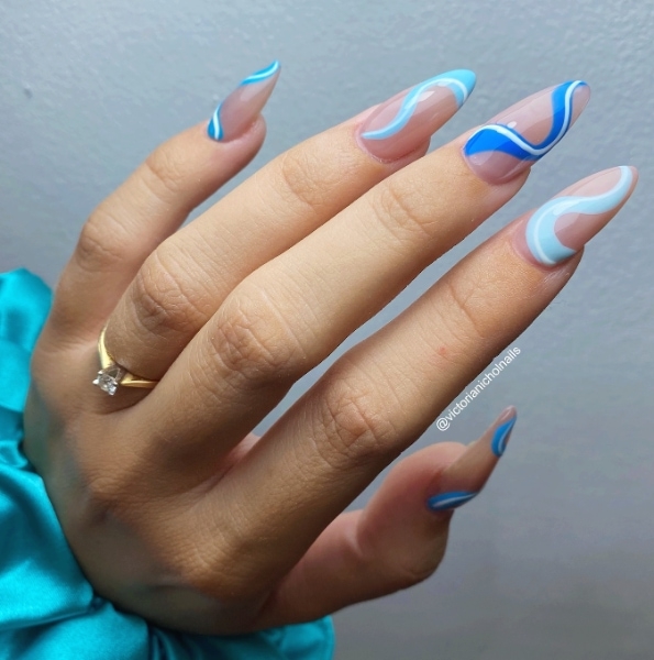 victoria nichol blue swirl nails
