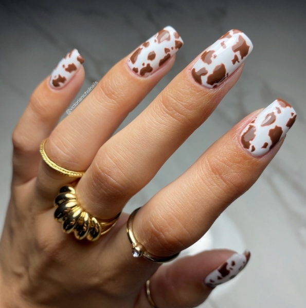 victoria nichol cow print nails