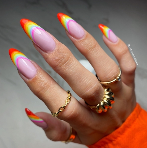 victoria nichol rainbow french nails