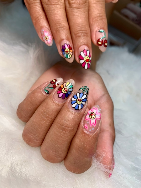 aubrey cycenas multicolour flower nails