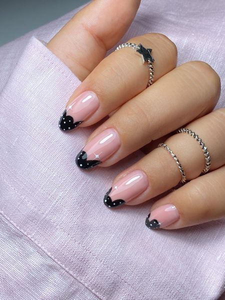 nails black tips nat baker