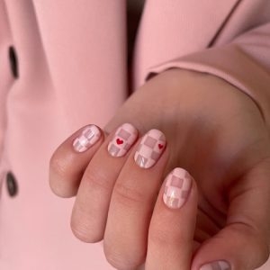 Jaz Moger Valentines Checkerboard Nails Step By Step 10