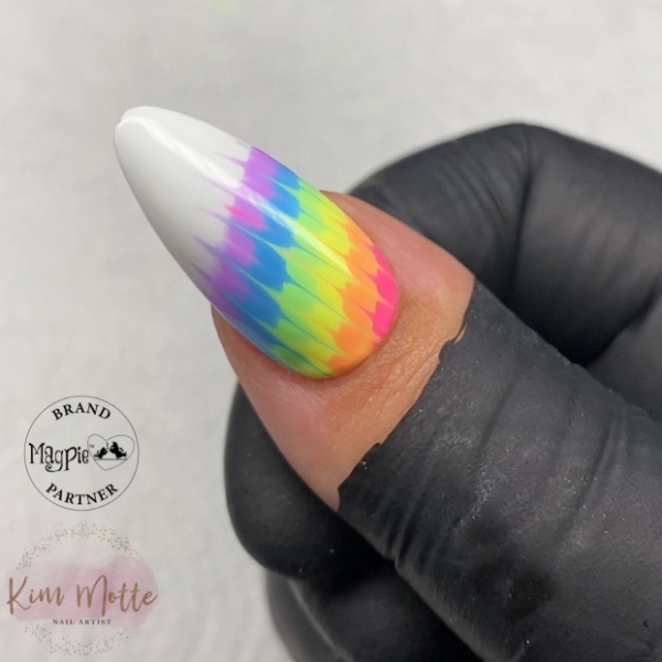 Glaze & Shine Nails - This Tie-dye nail art is definitely a hit this  Summer! This technique is really simple, but so bright and impressive!  There is only one thing you need...a