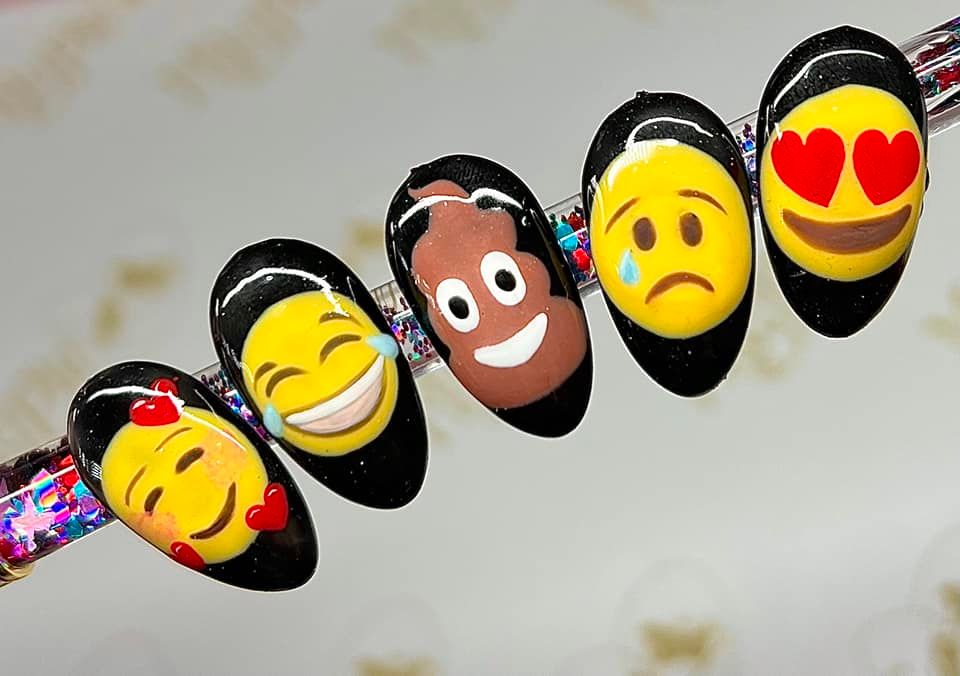 Handmade Cute Emoji False Nails Squoval Press on Nails for Nail Art | eBay