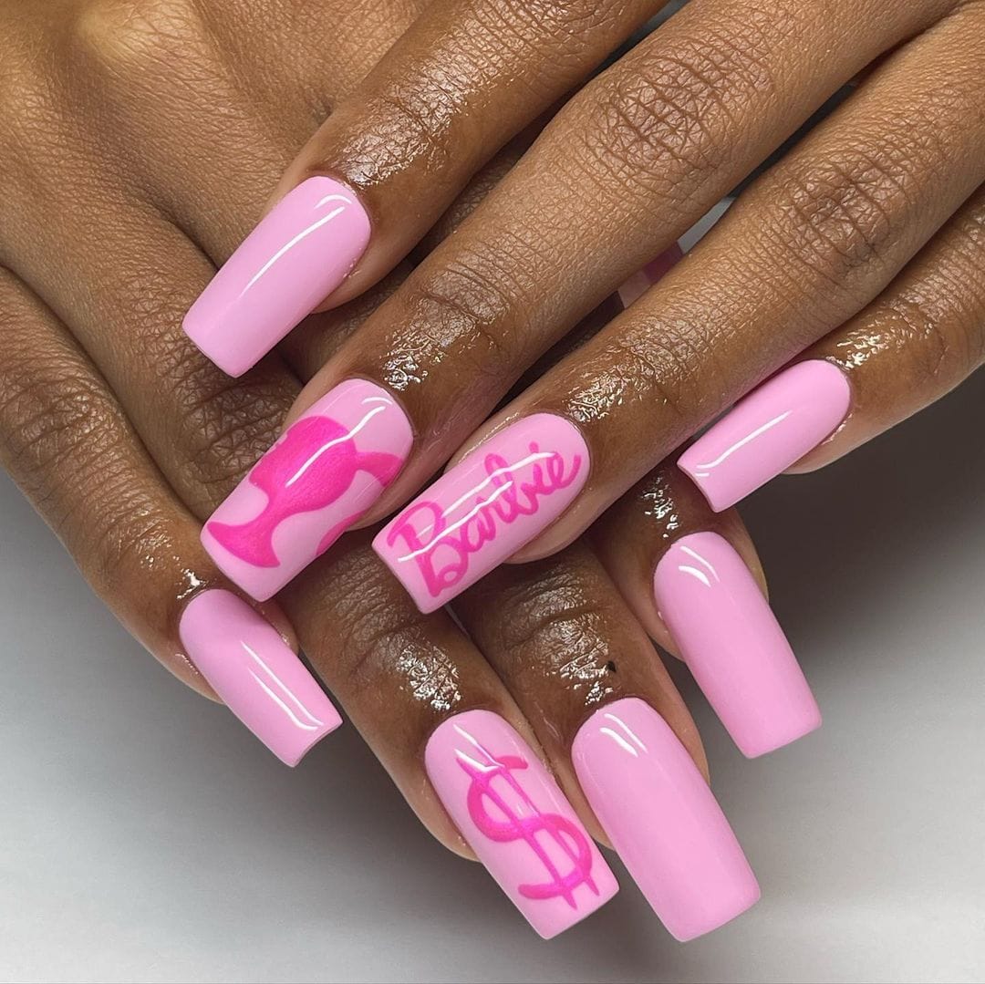 18 Hot Pink Nail Designs That Bring Barbiecore to Your Fingertips