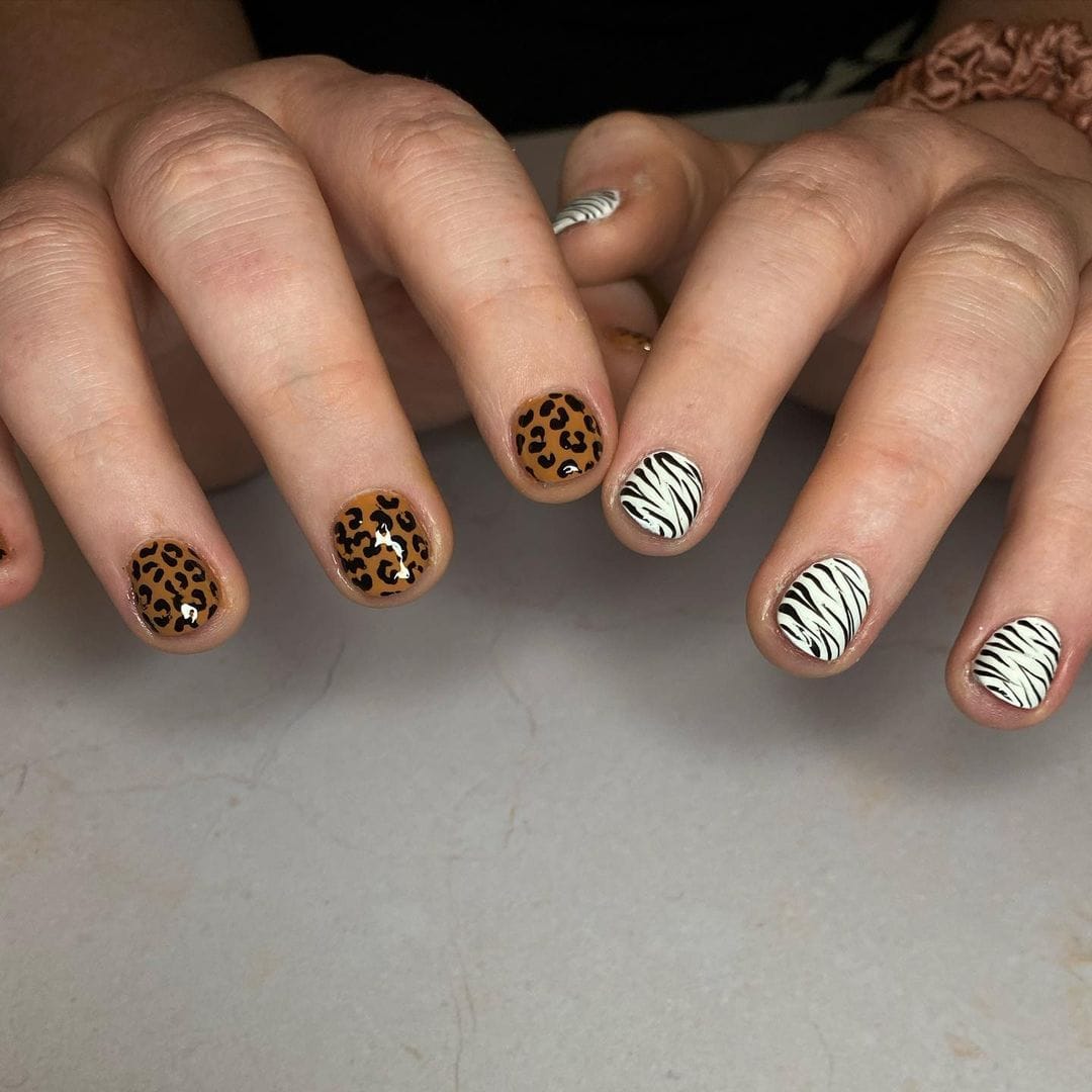 Pink & Orange animal print | Leopard print nails, Leopard nails, Leopard  nail art