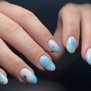 Nails.byclare Blue Aura Starburst