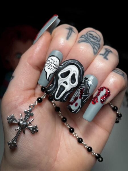 Trick Or Treat Nails Scream