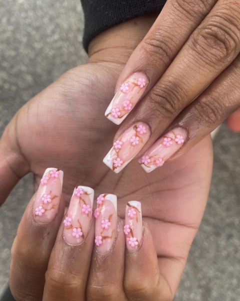 girlstyle.sg 】 9 Sakura Nail Art Designs For Singaporean Ladies Who Are  Missing Cherry Blossom Season In Japan . 1: Petite embell... | Instagram
