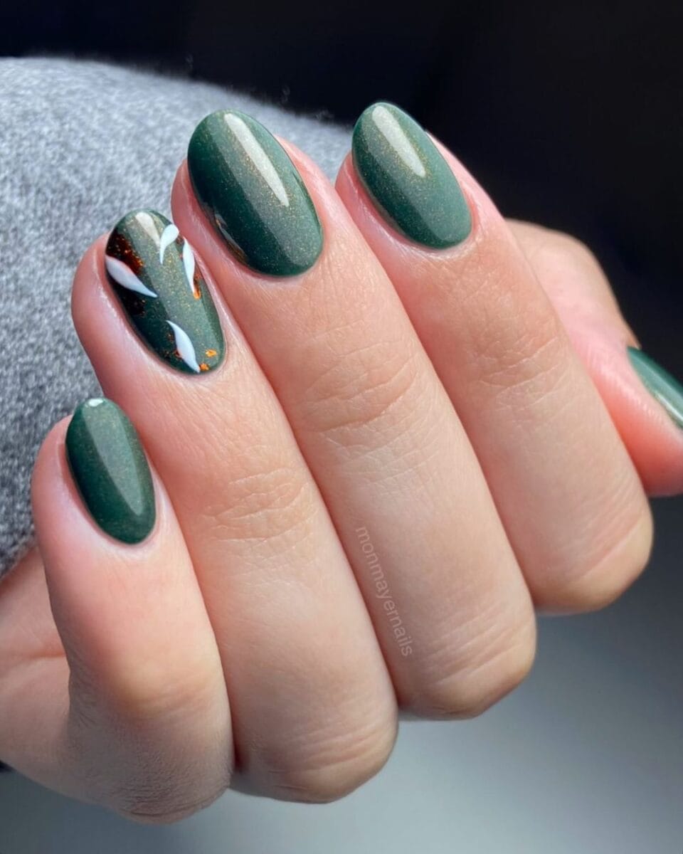 Acrylic nail extension#gel#green colour#nail art#stones🤍 | Instagram