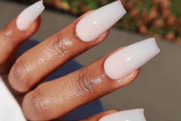 Milky white nails