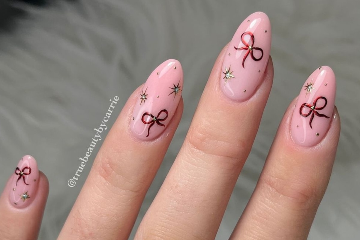 5 Bow Nail Art Design Ideas | Fake nails long, Fake nails designs, Fake  nails diy