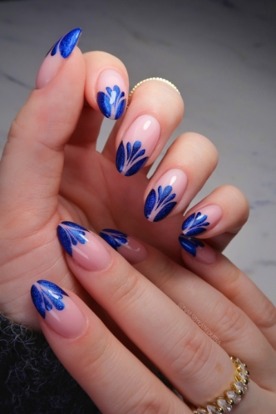 Katie Dutra Nails Blue Glitter