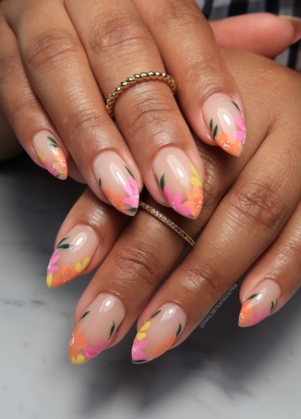 Katie Dutra Nails Floral Spring Tips