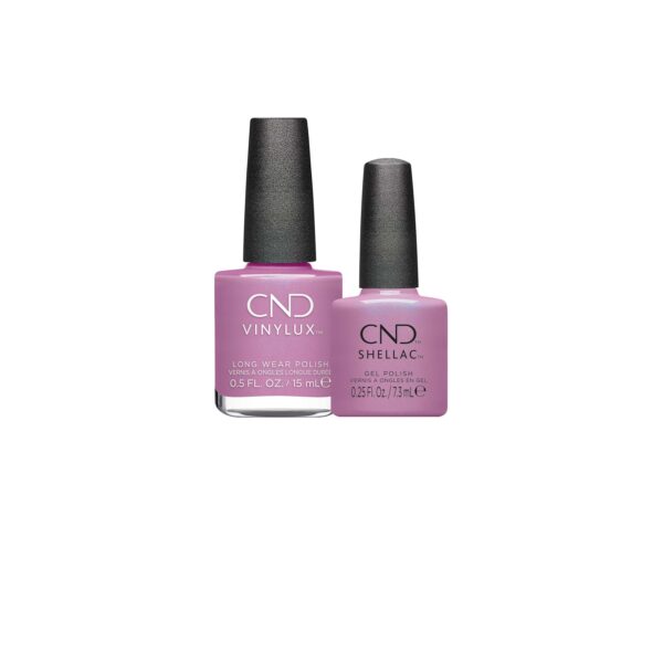 Cnd Spring24acrossthemaniverse Romanicize Shellac And Vinylux Bottles