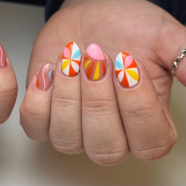 Kim Hearn Nails Colourful Summer Pattern