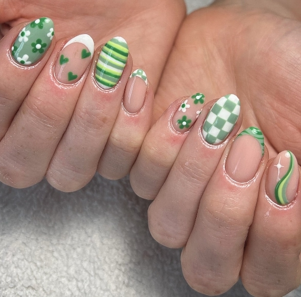 Kim Hearn Nails Green Mix And Match