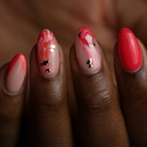 Red Marble Nails Ishawlovenails