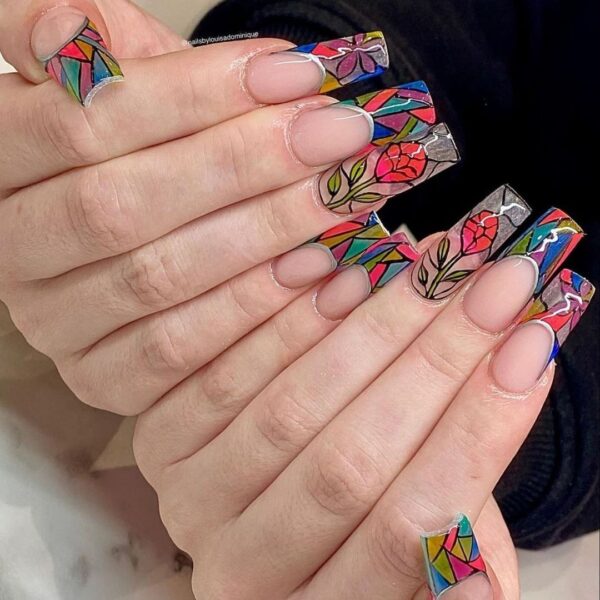 Halo Stained Glass Nailsbylouisadominique 2