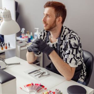 Nail Technician At Desk