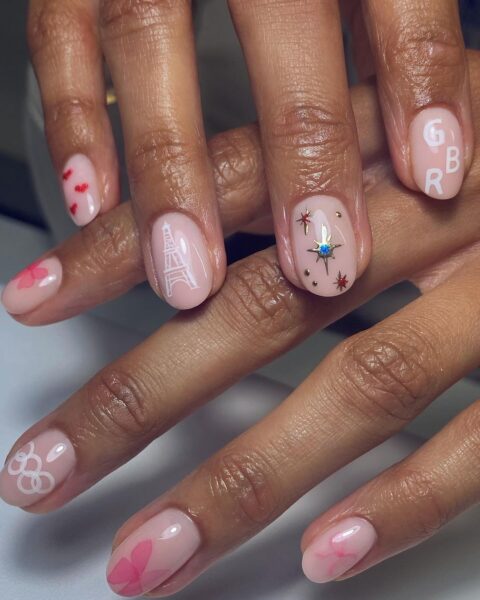 Nails by @nail_blisss_ for team GB high jumper, Morgan Lake's Paris appearances.