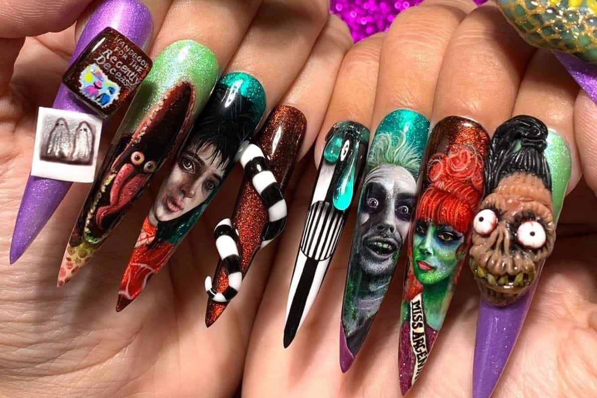 Beetlejuice Nails