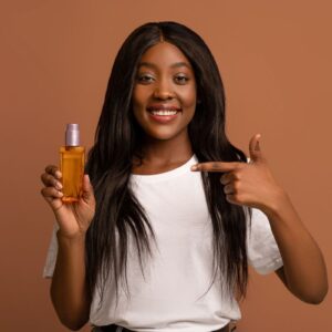 Canva Woman Holding Beauty Product