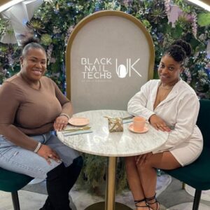 Black Nail Techs Uk Rachael And Selina With Logo