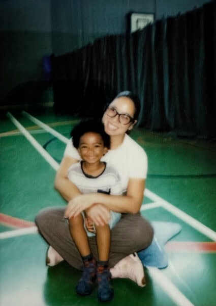 Metta visiting Legacy Youth Zone with her son.