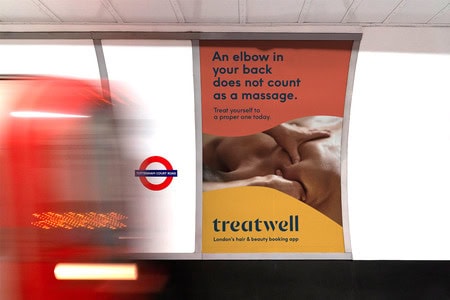 Treatwell campaign billboard out of home 2025