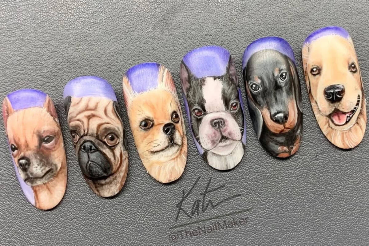 Dog nail art portraits - @thenailmaker Dog nail art portraits @thenailmaker