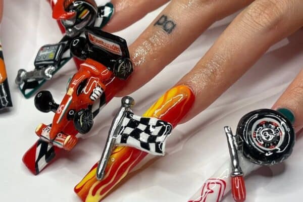 Formula 1 3d nail art @nailsbylisak