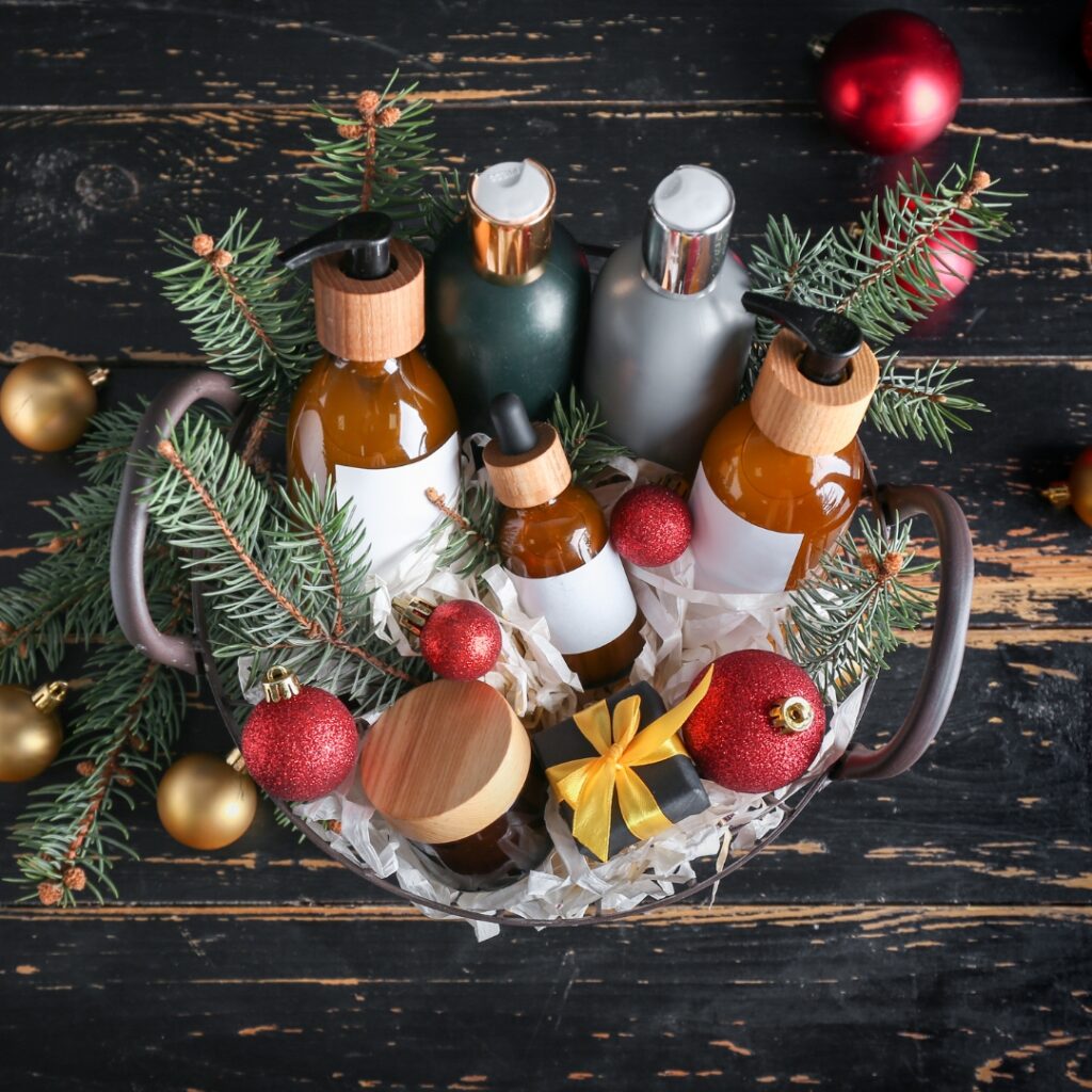 Christmas beauty gift basket