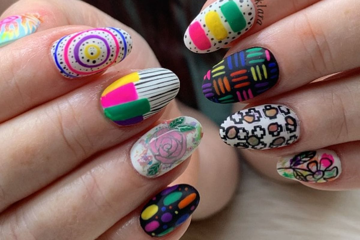 Chaos nails lead image courtesy of Instagram.com:everklara