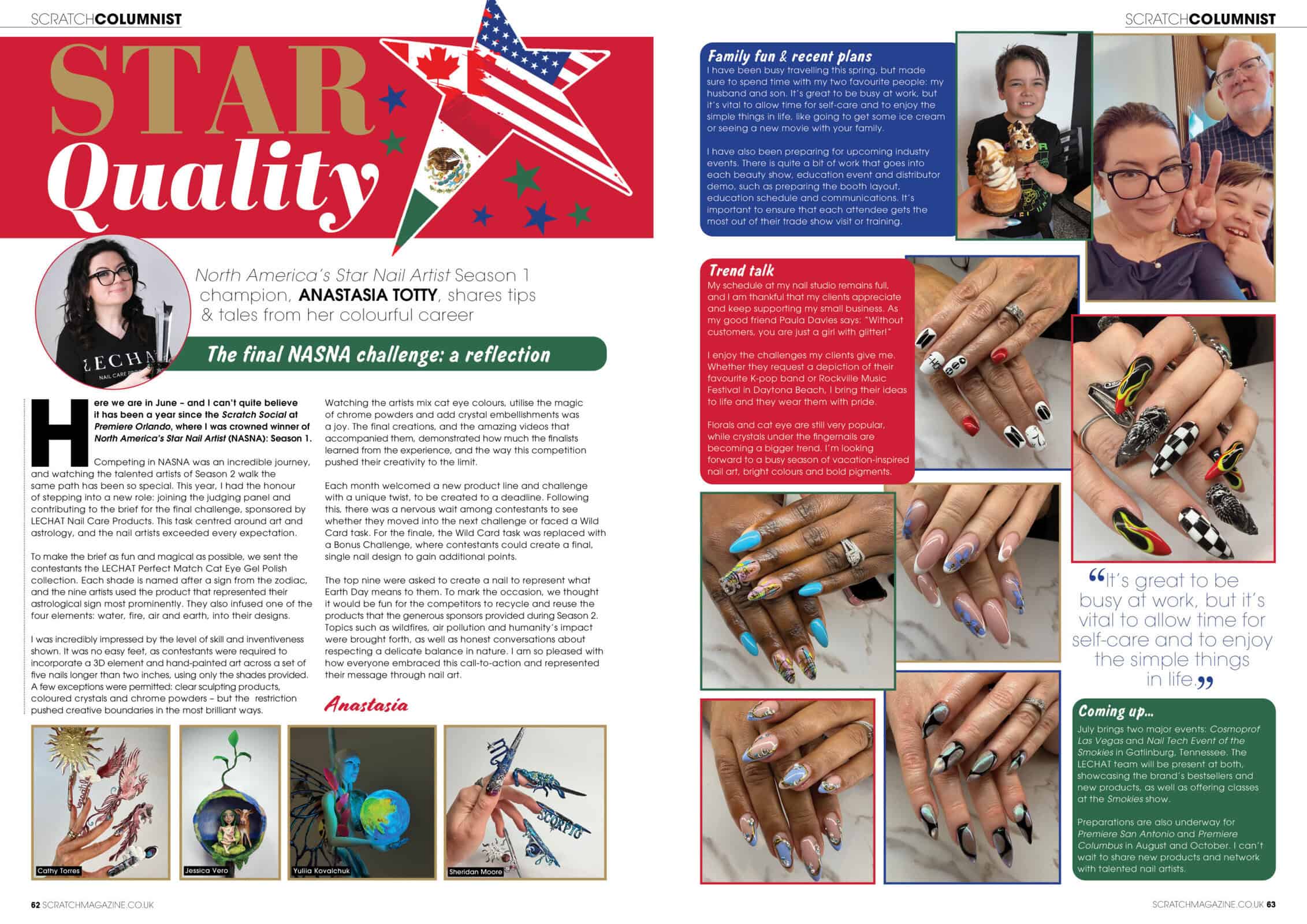 Scratch Magazine spread featuring Anastasia Totty’s creative nail art